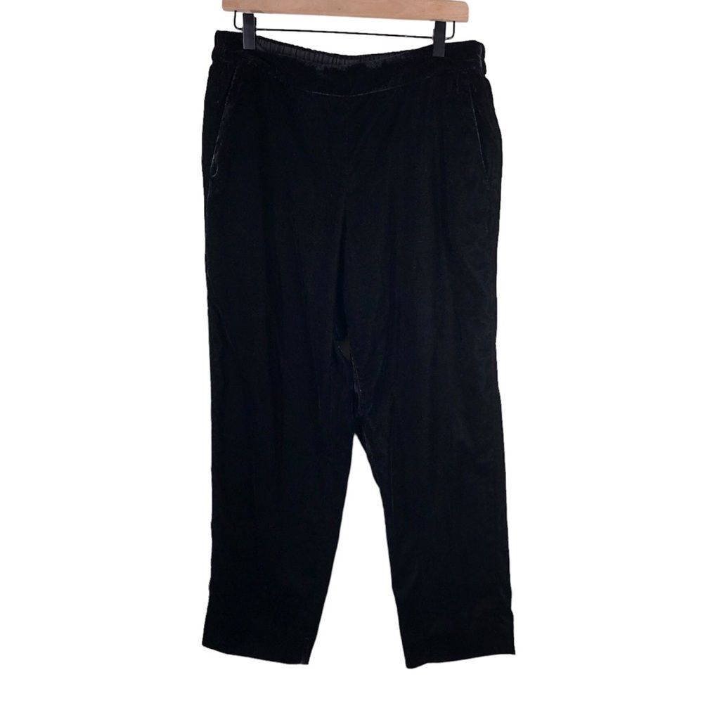 J Crew Mercantile Drapey Pull On Pants In Black Velvet Size 12